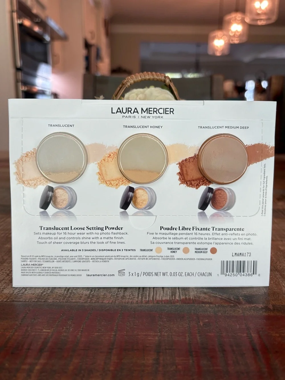 NEW Laura Mercier LOOSE SETTING POWDER Sample CARD with 3 Shades!
